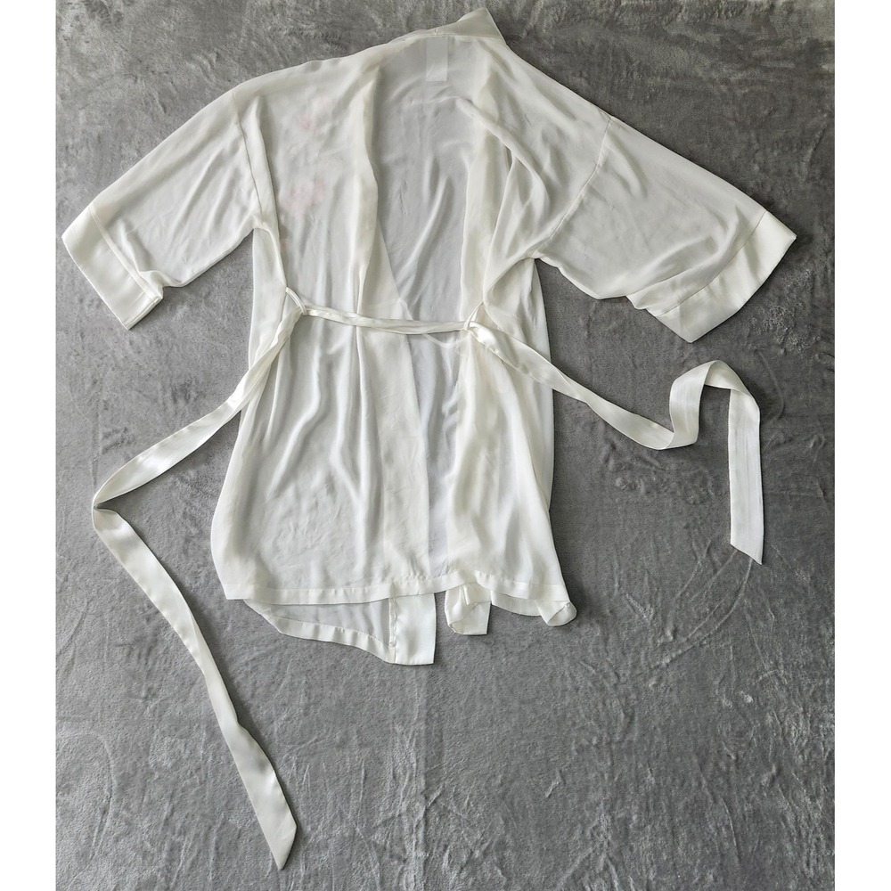 Expressions California Dynasty Embroidered Robe Satin Detail Floral Size Small - Picture 11 of 16